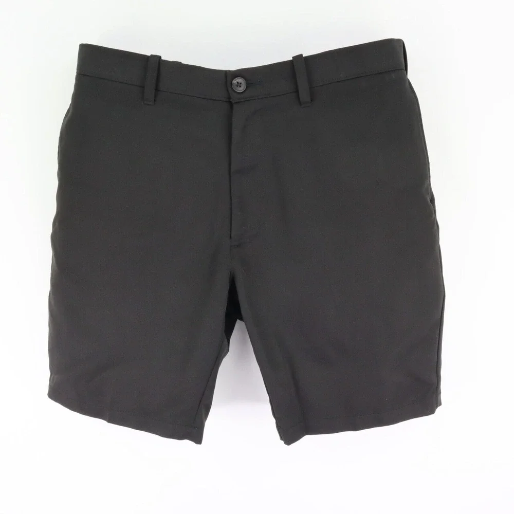 Haggar‎ H26 Shorts Mens Size 36 Black 100% Polyester Chinos Pockets Flat Front
